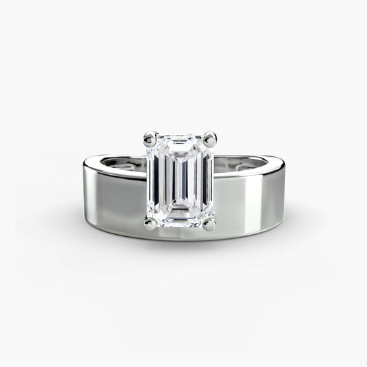 Anello solitario fascia alta 2