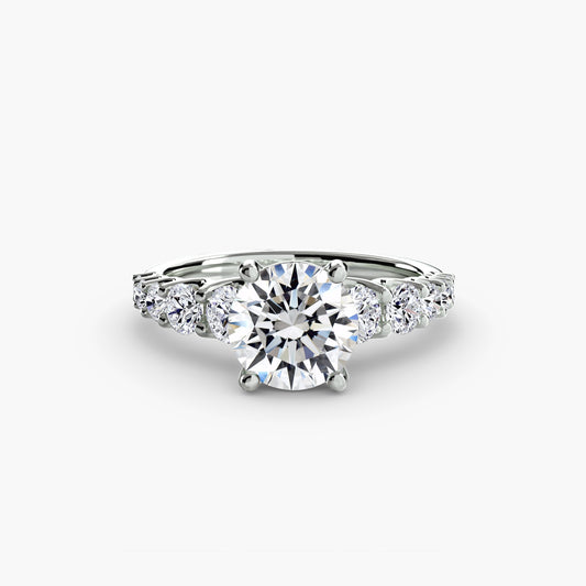 Anello solitario diamanti ad arco