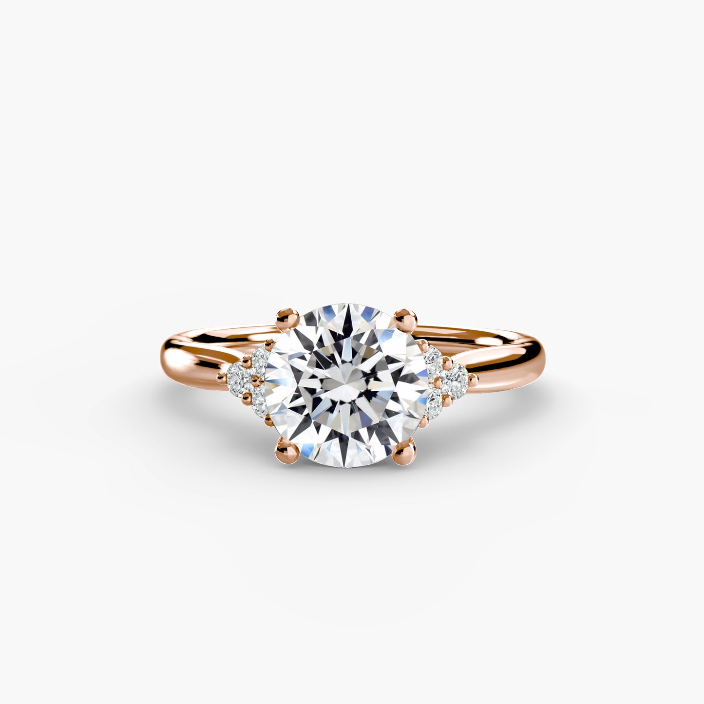 Anello solitario 6 diamanti a lato
