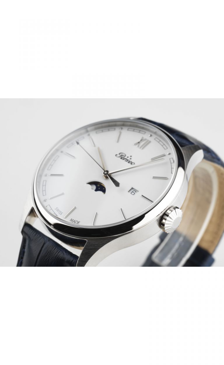 OUT OF STOCK 40202.01 MOON PHASE White Man Quartz (Swiss Made)