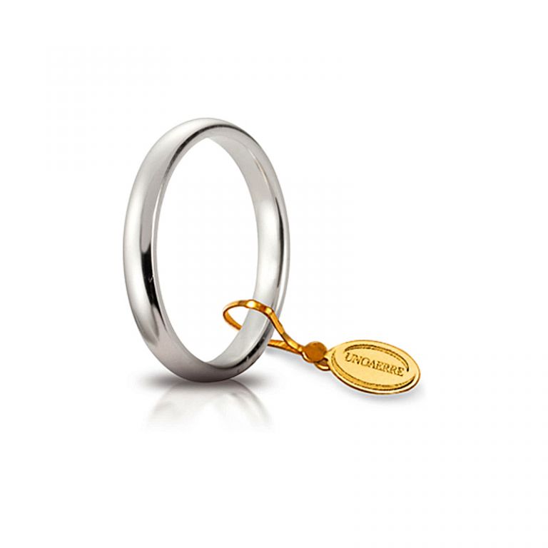 Wedding ring UNOAERRE confort white gold 18k 3 mm.