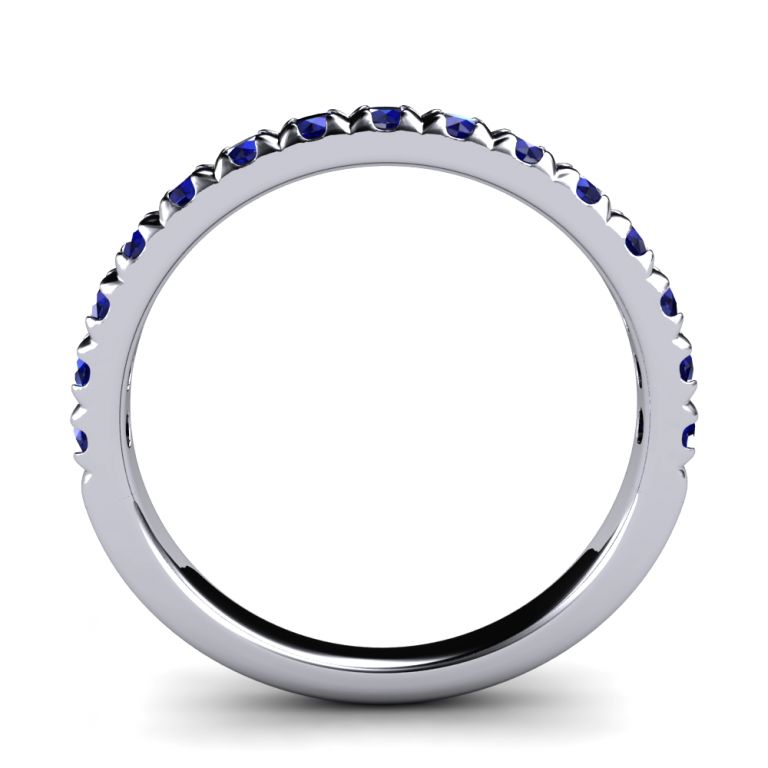 Diamond ring  half eternity 18k white gold sapphires ct. 0.60 total (made in Italy)