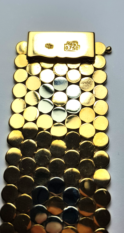 Bracciale vintage anni '50 in oro giallo e bianco 18k