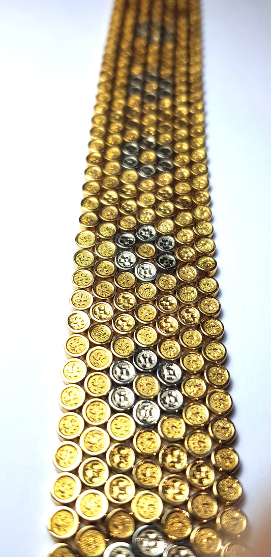 Bracciale vintage anni '50 in oro giallo e bianco 18k