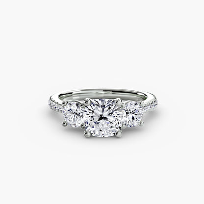 Three-Stone with Pavé Band