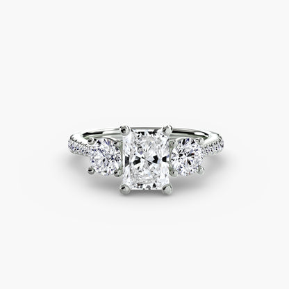 Three-Stone with Pavé Band