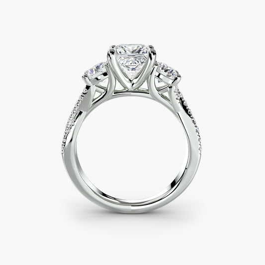 Anello trilogy con pavè 2
