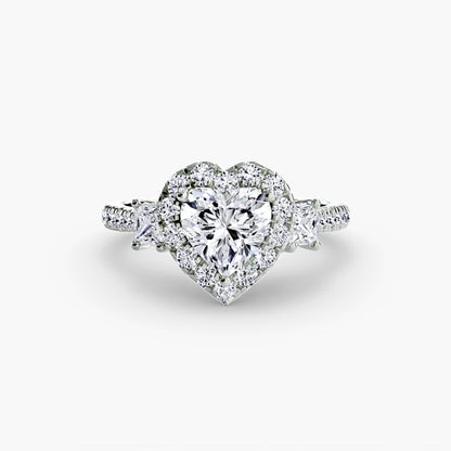 Three-Stone Ring with Halo 2