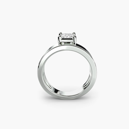 Anello solitario fascia alta 2