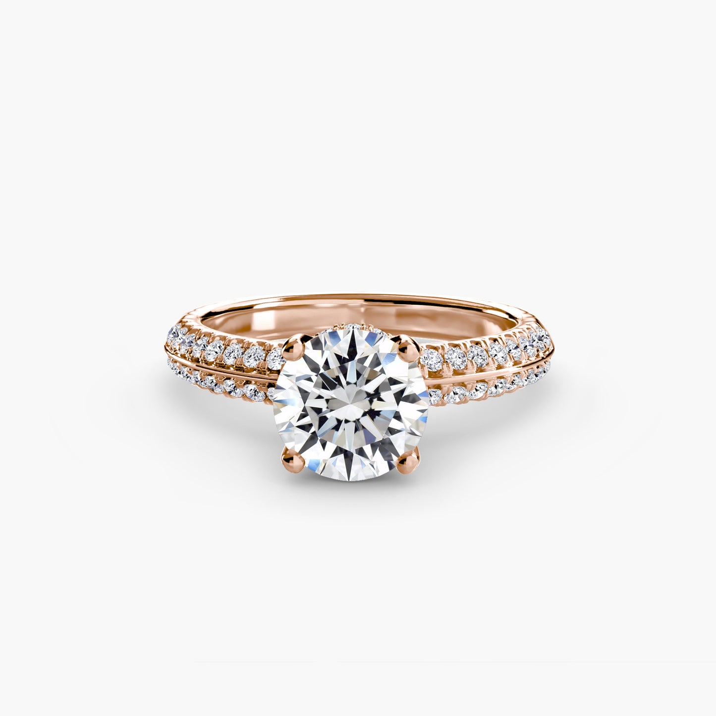 Anello solitario con pavè