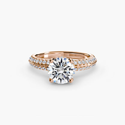 Anello solitario con pavè