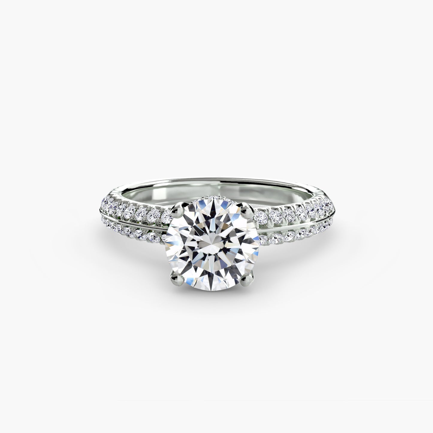 Anello solitario con pavè