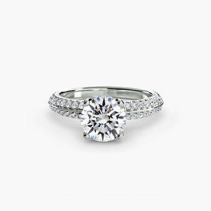 Anello solitario con pavè