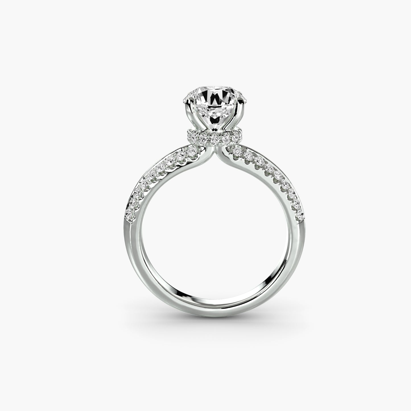 Anello solitario con pavè