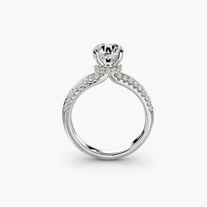 Anello solitario con pavè