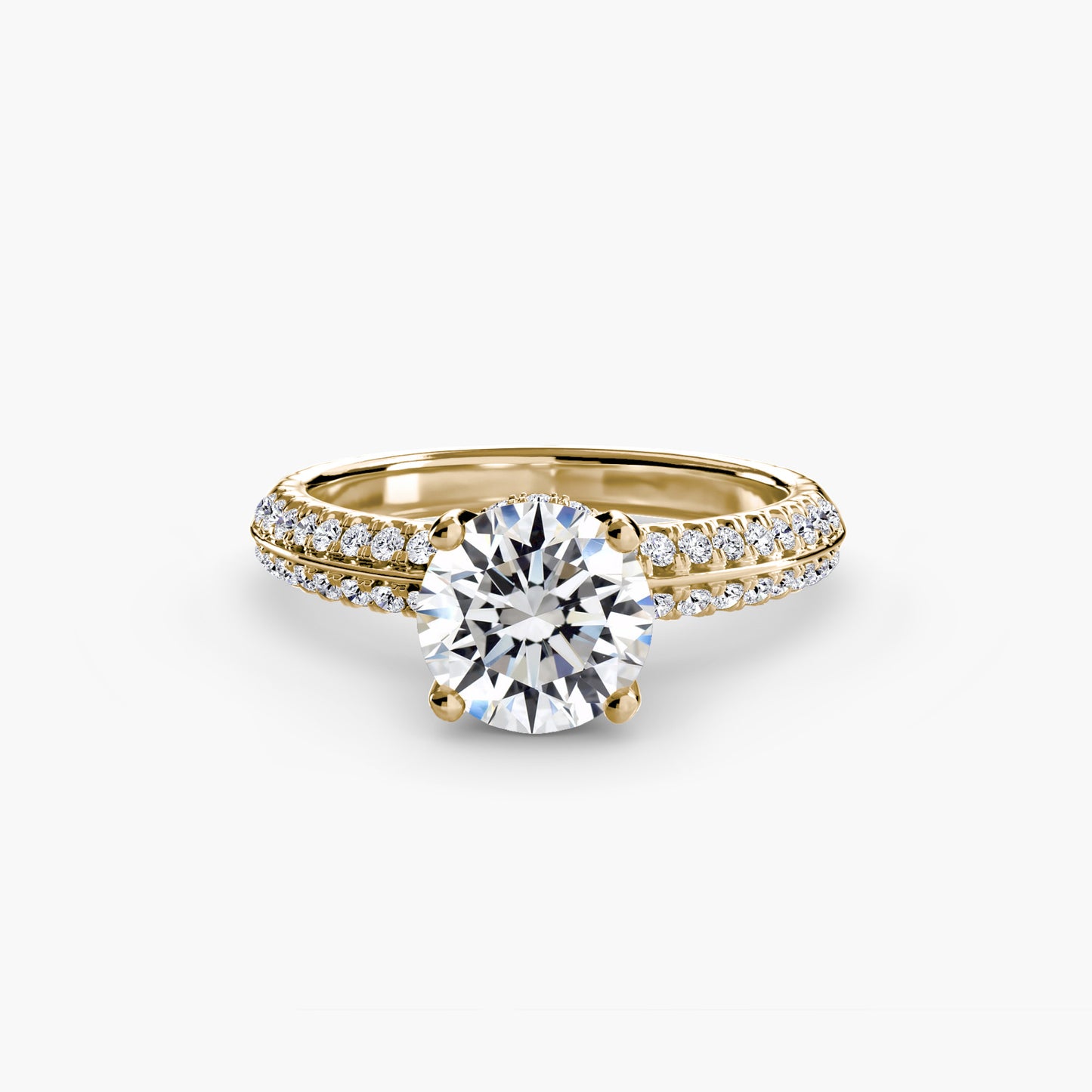 Anello solitario con pavè