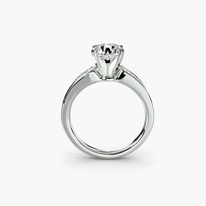 Anello solitario con pavè 2
