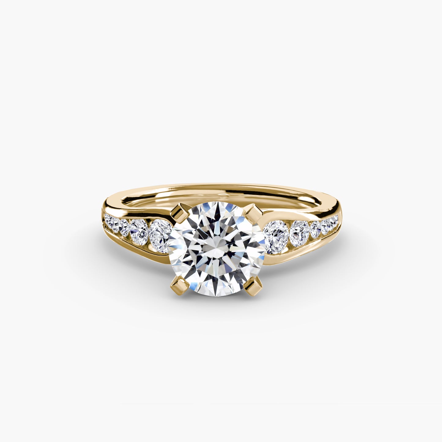 Anello solitario con pavè 2