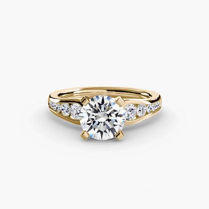 Anello solitario con pavè 2