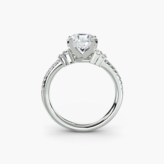 Anello solitario con pavè 4