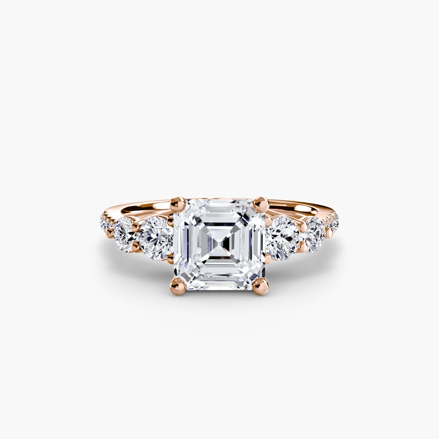 Anello solitario diamanti degradeè sul gambo