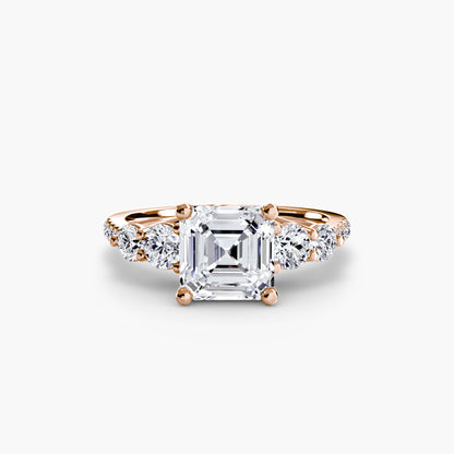 Anello solitario diamanti degradeè sul gambo