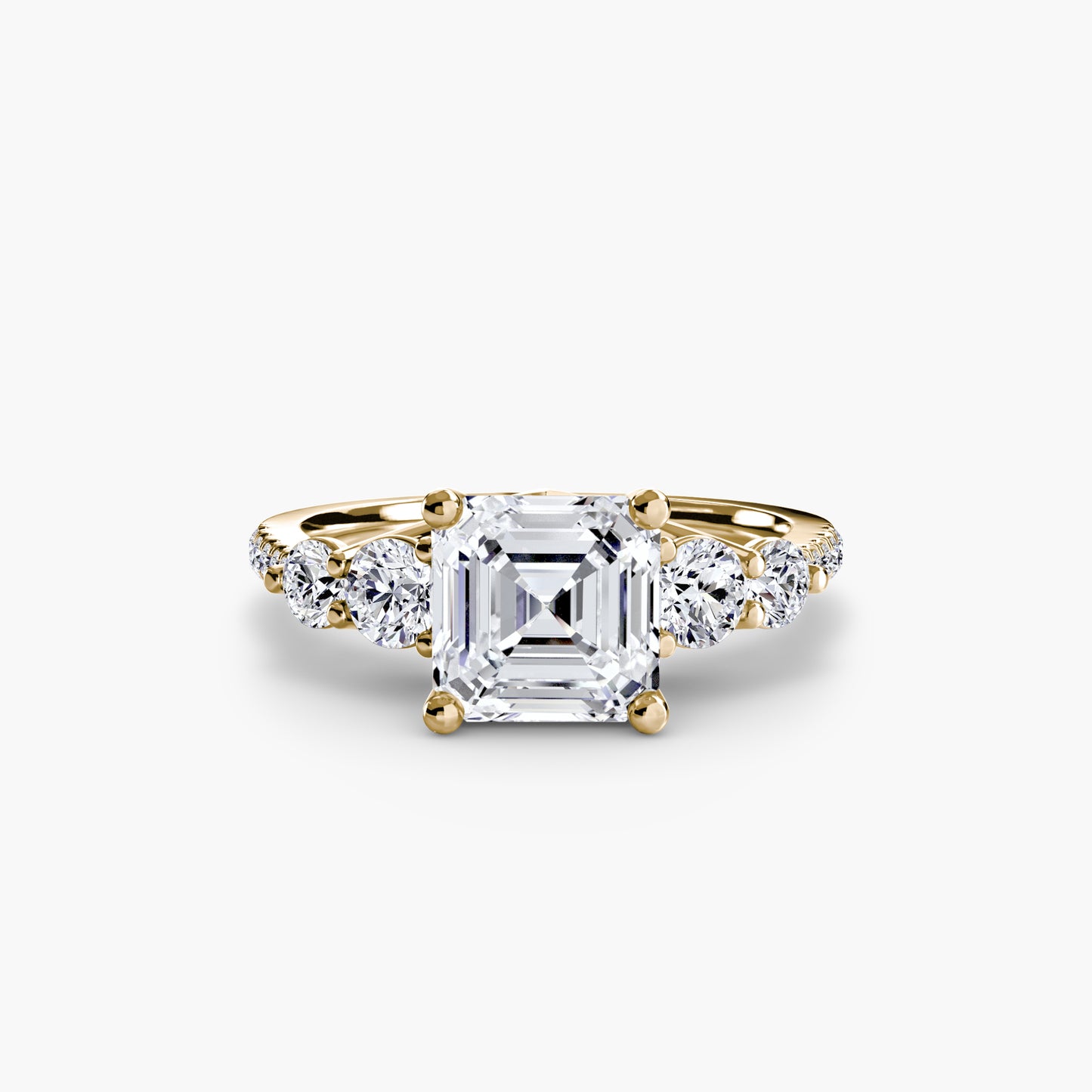 Anello solitario diamanti degradeè sul gambo