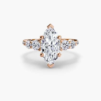 Anello solitario diamanti degradeè sul gambo