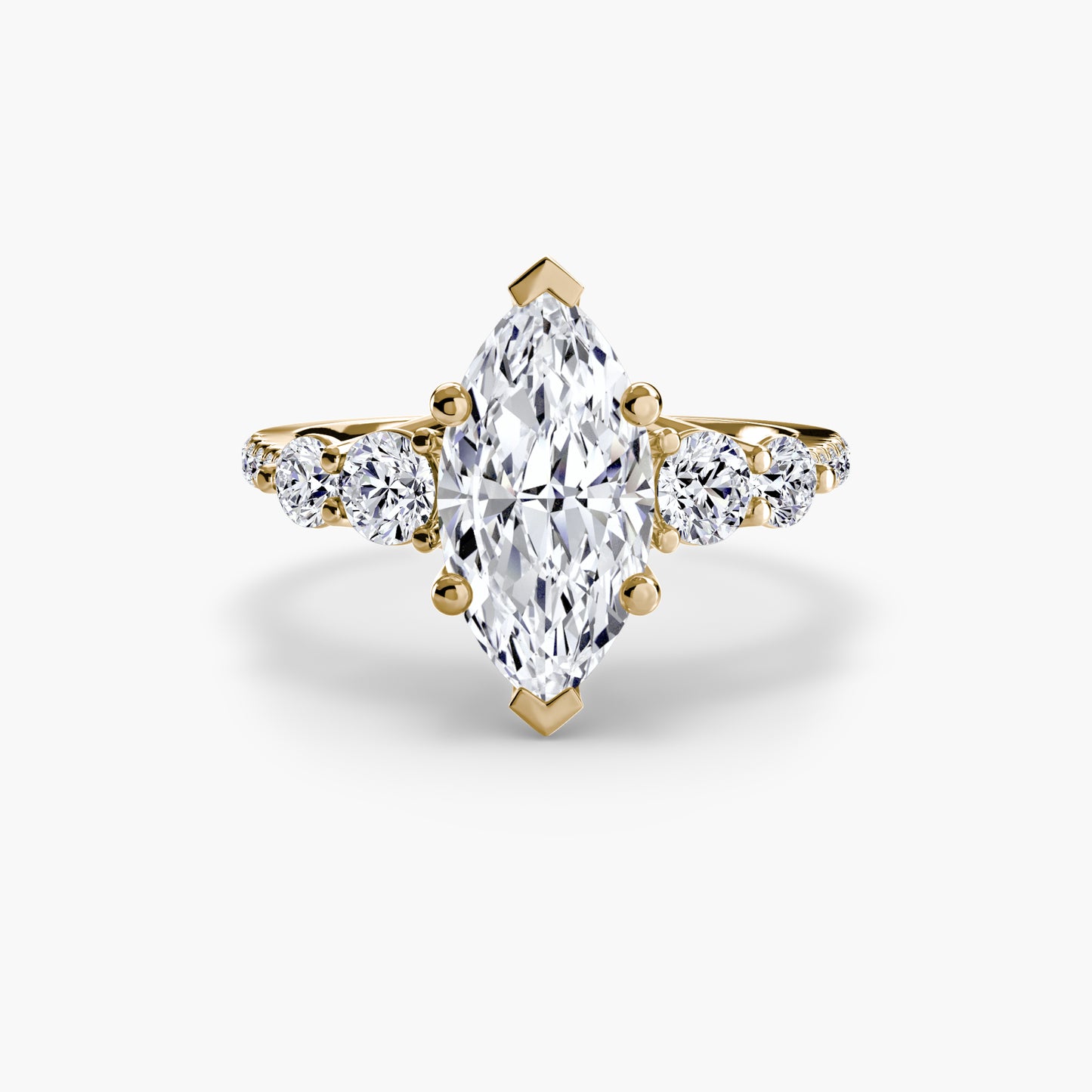 Anello solitario diamanti degradeè sul gambo