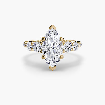Anello solitario diamanti degradeè sul gambo