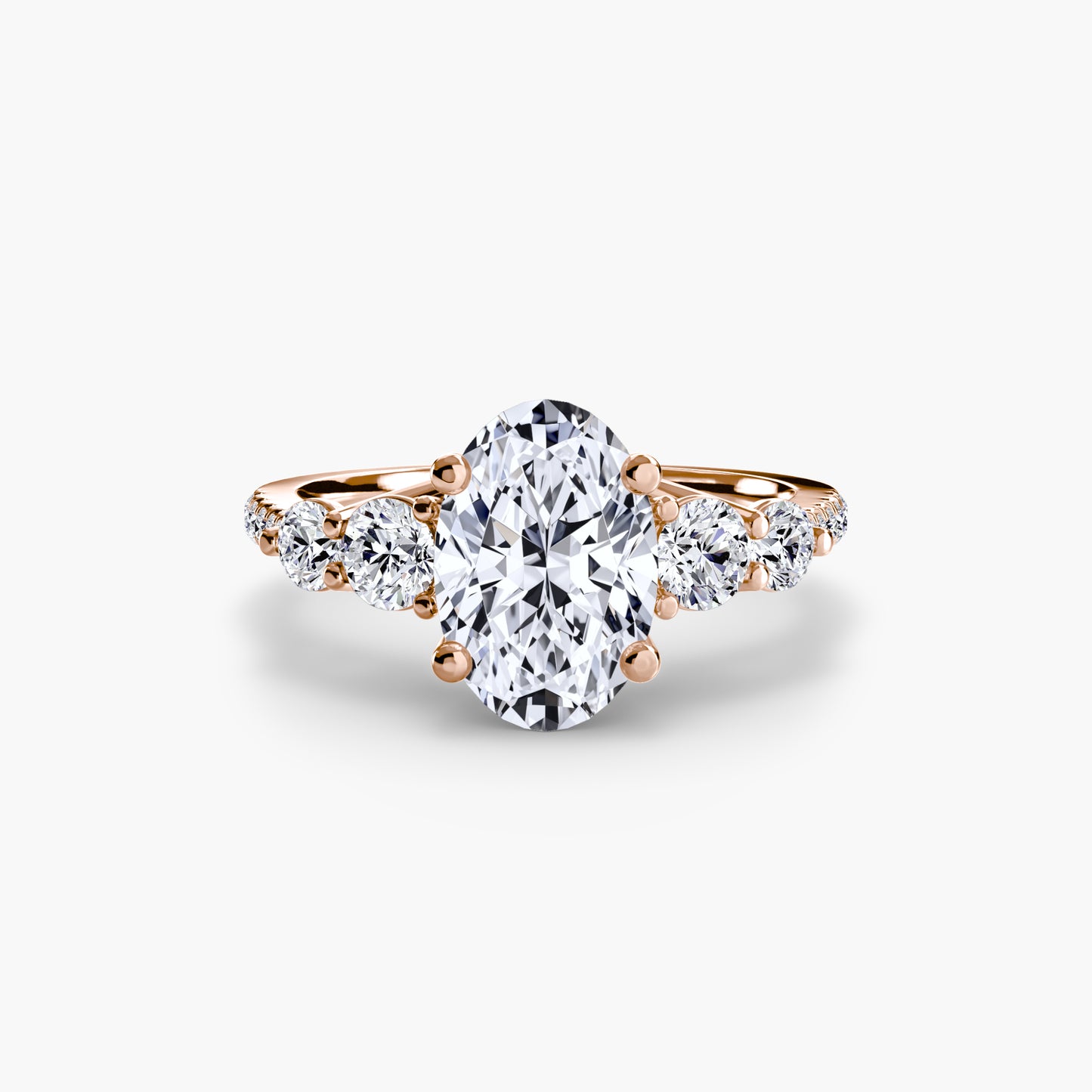 Anello solitario diamanti degradeè sul gambo