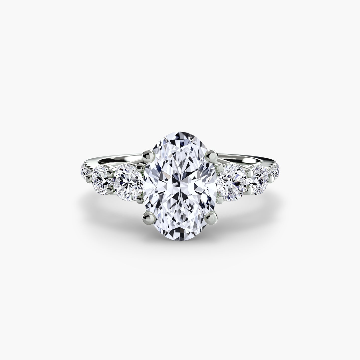 Anello solitario diamanti degradeè sul gambo