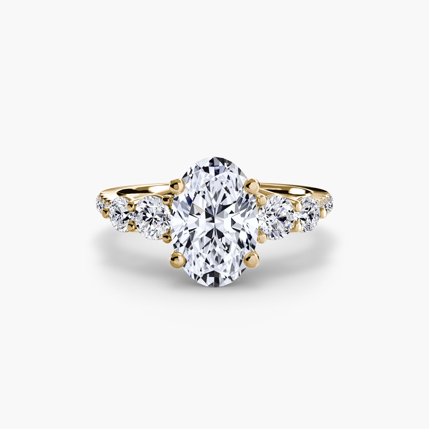 Anello solitario diamanti degradeè sul gambo