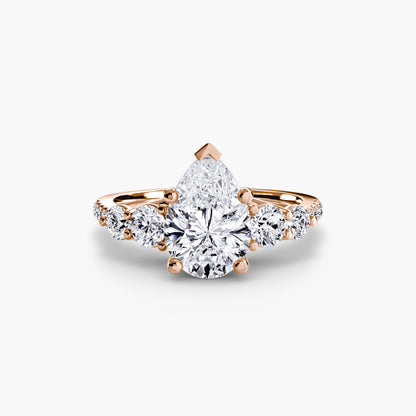 Anello solitario diamanti degradeè sul gambo