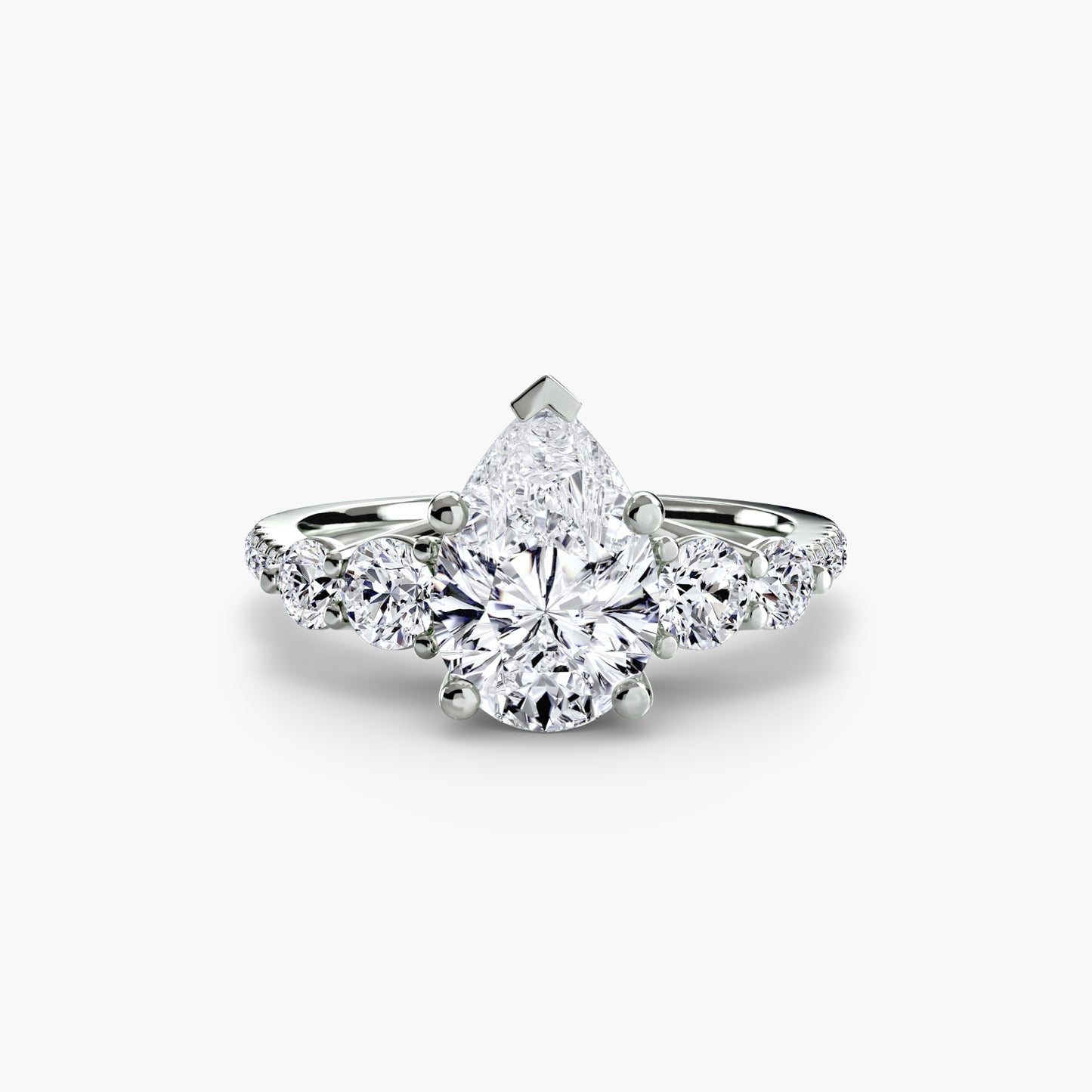 Anello solitario diamanti degradeè sul gambo