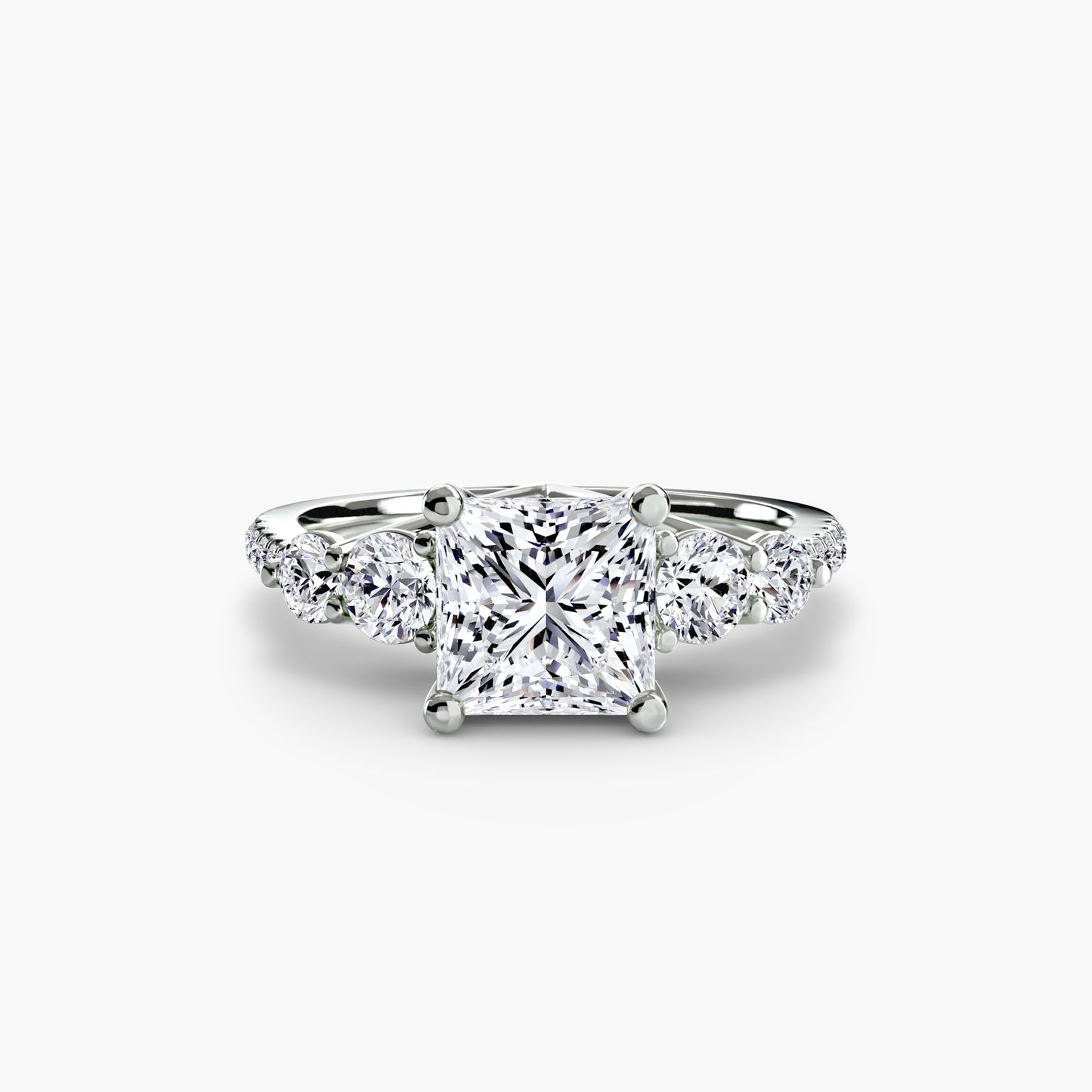 Anello solitario diamanti degradeè sul gambo