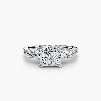 Anello solitario diamanti degradeè sul gambo