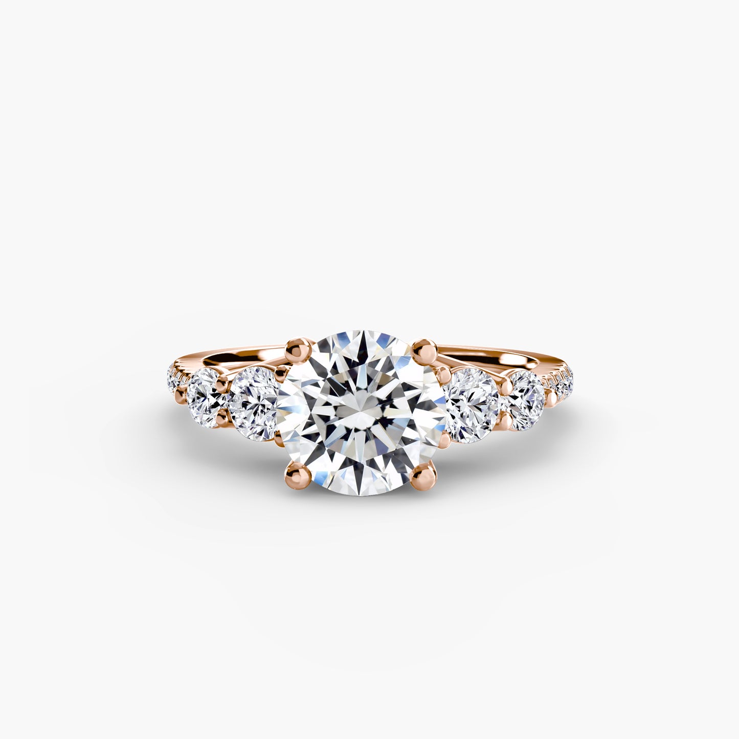 Anello solitario diamanti degradeè sul gambo