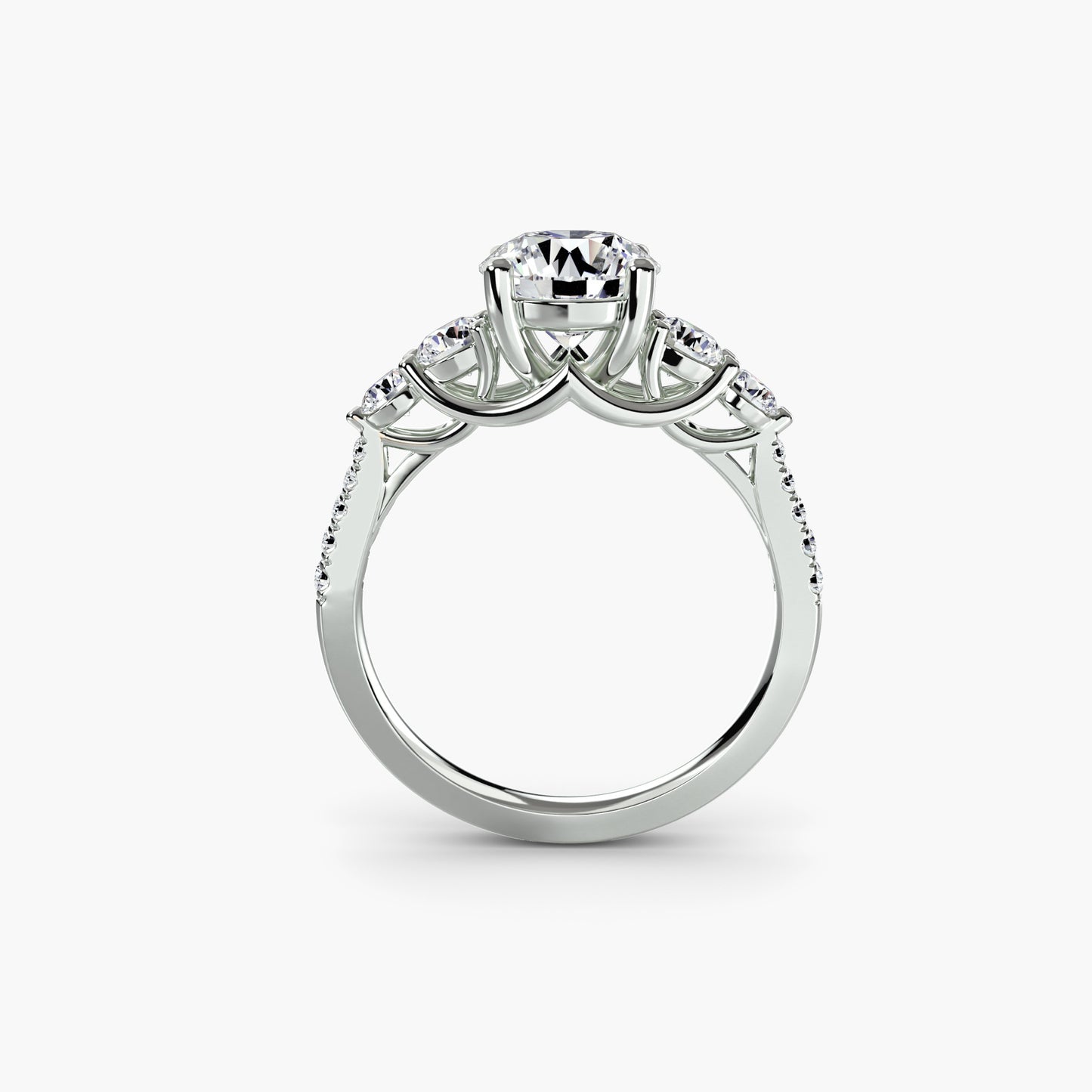 Anello solitario diamanti degradeè sul gambo