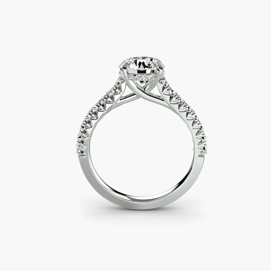 Anello solitario con pavè 5
