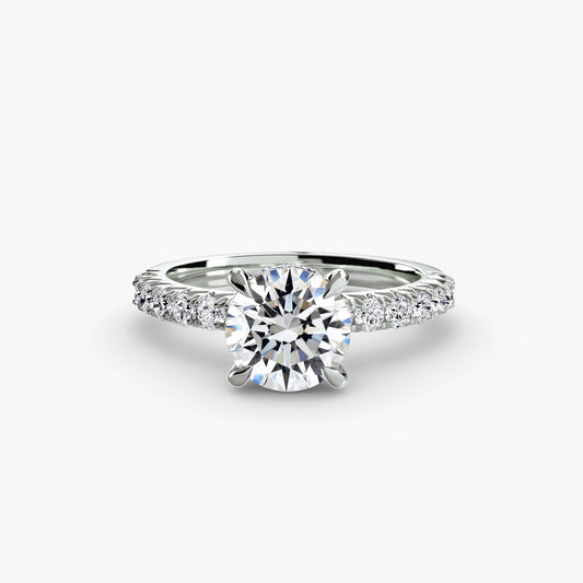 Anello solitario in oro 18kcon pavè diamanti 6