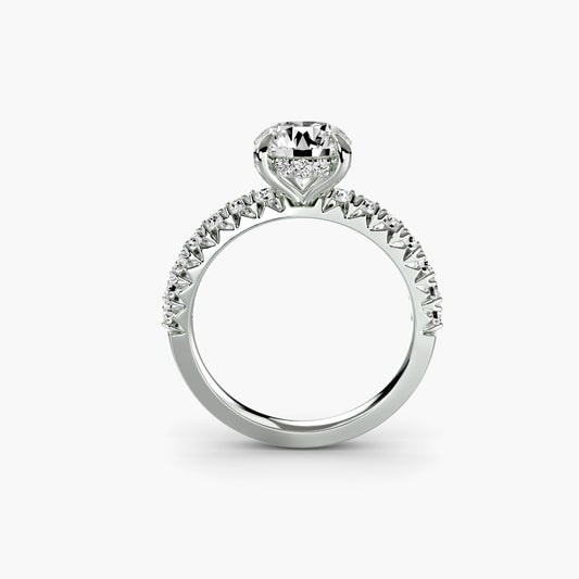 Anello solitario in oro 18kcon pavè diamanti 6