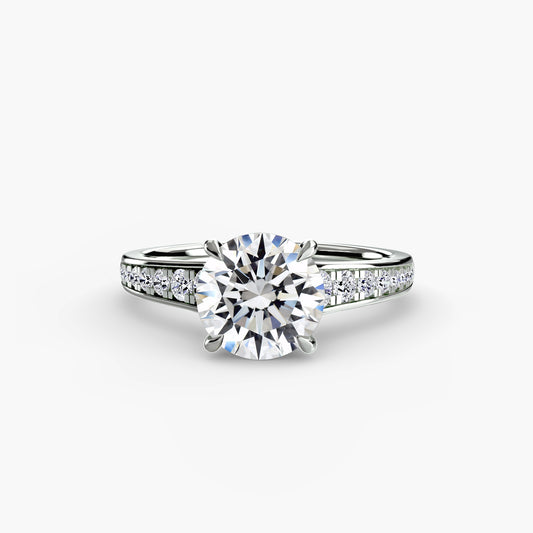 Anello solitario con pavè 7