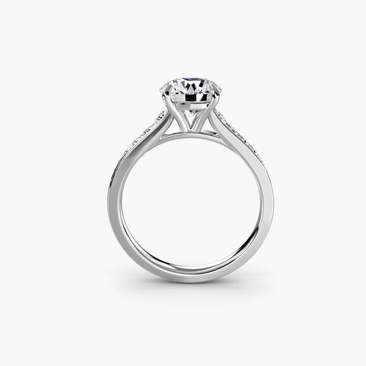 Anello solitario con pavè 7