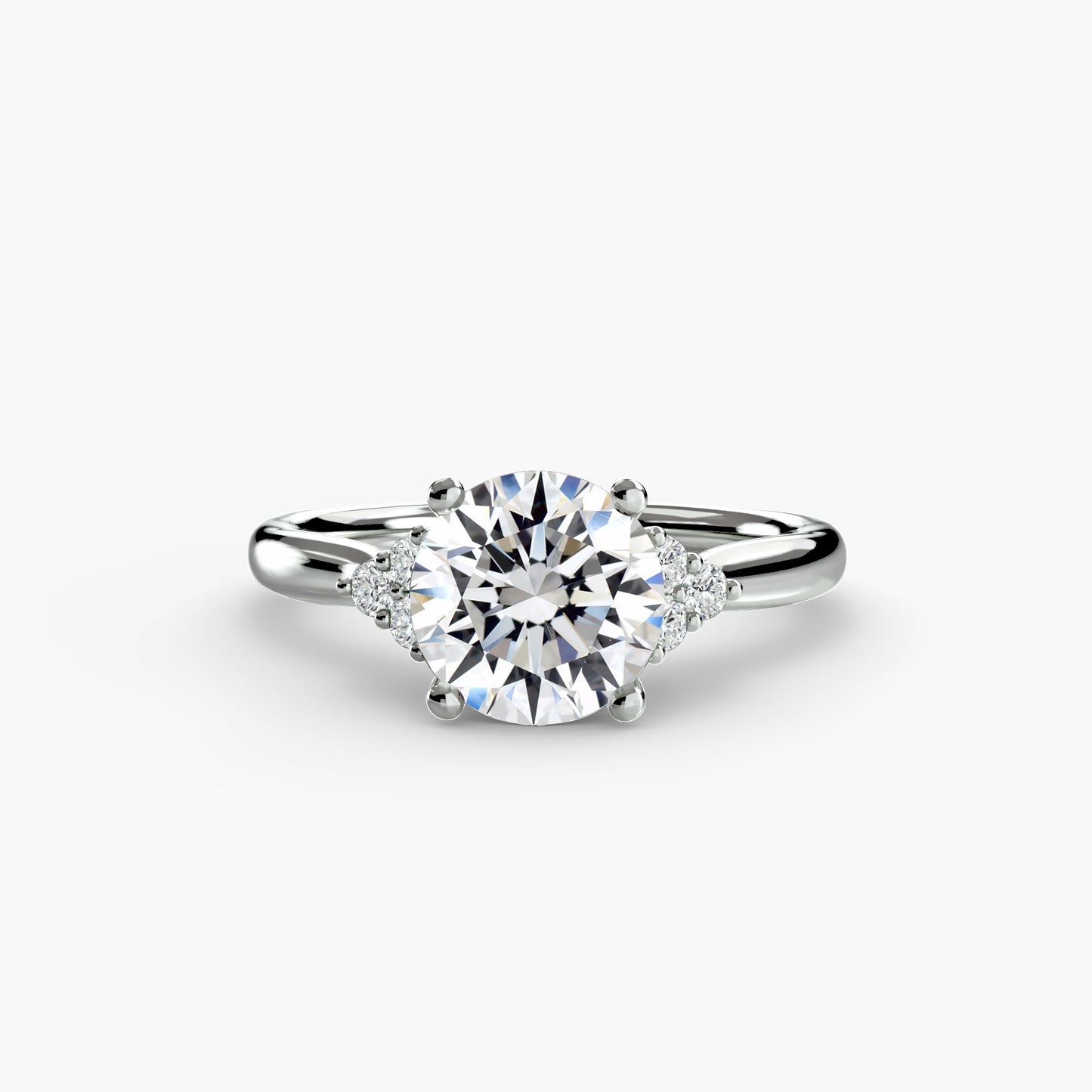 Anello solitario 6 diamanti a lato