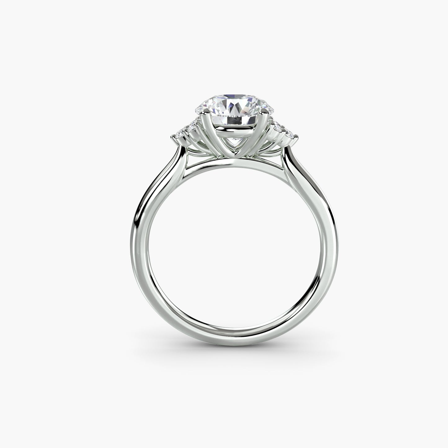 Anello solitario 6 diamanti a lato