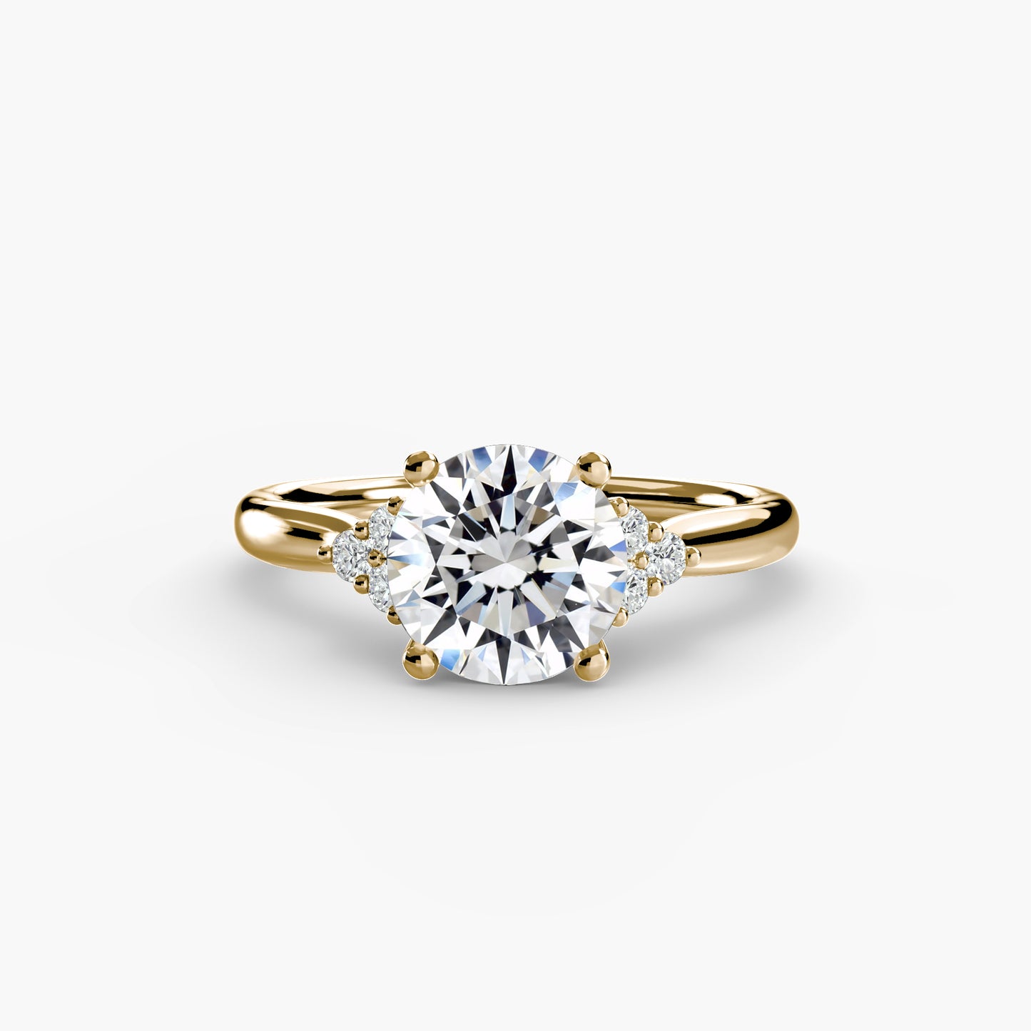 Anello solitario 6 diamanti a lato