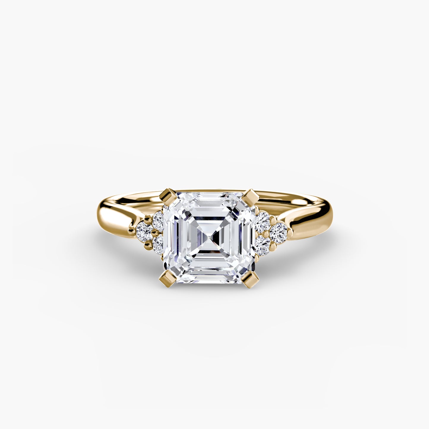 Solitaire with Cluster Shoulders 2
