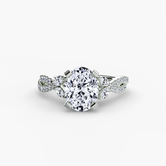Anello solitario pavè twist