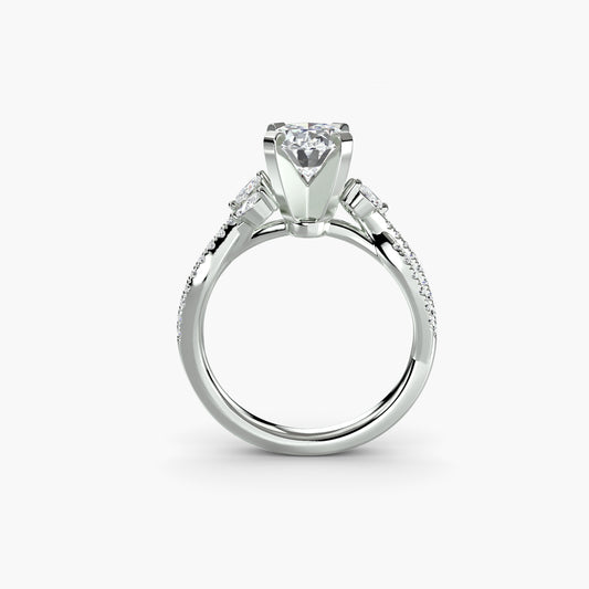 Anello solitario pavè twist